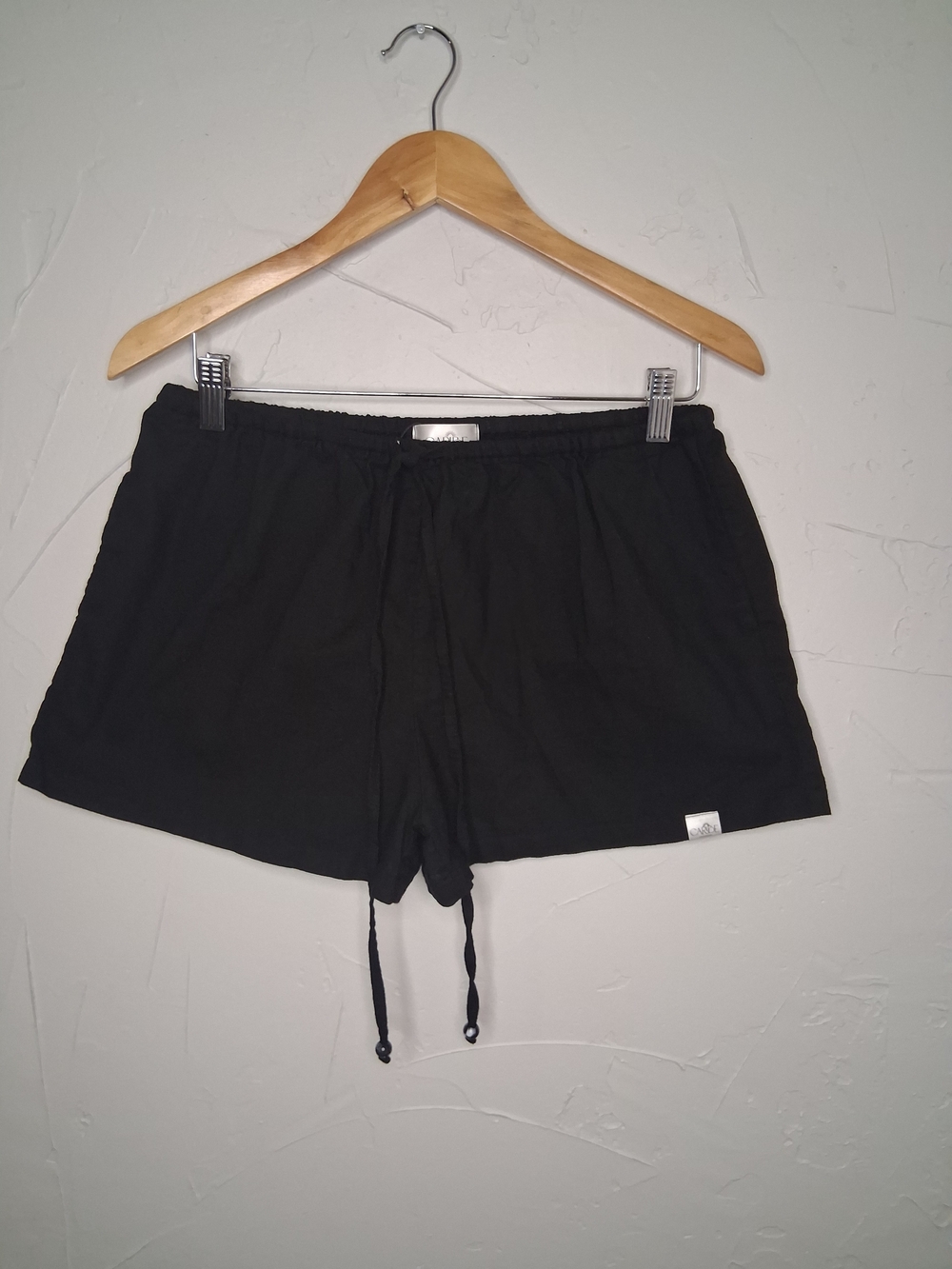 Caribe Swimwear Black Beach Cover Up Shorts One Size Drawstring Swim Coverup